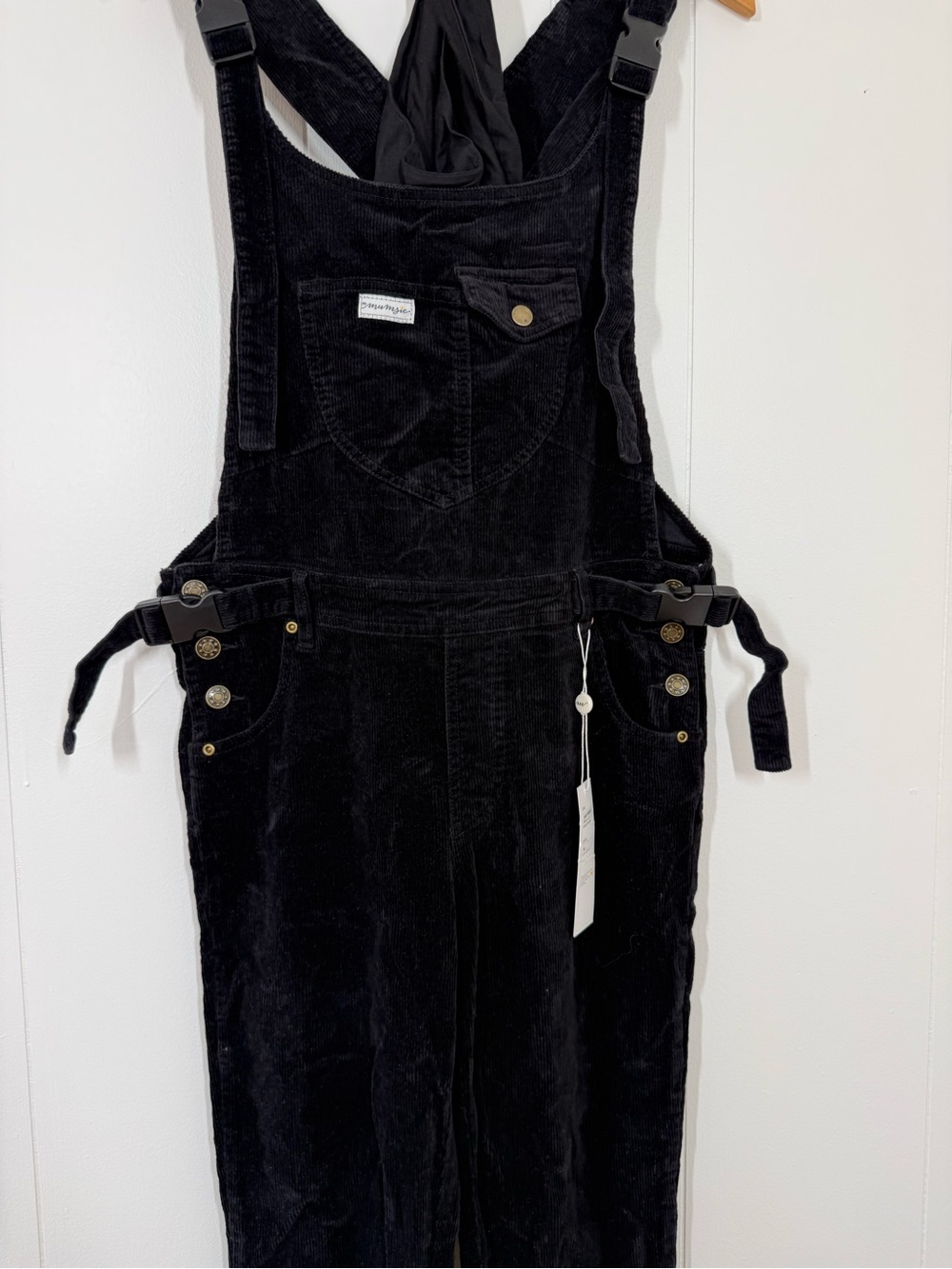 NEW The Mumsie Easy Rider Black Corduroy Overalls - Picture 4 of 9